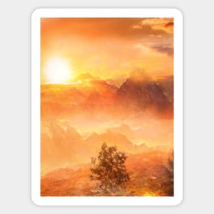 Sunset Landscape Sticker